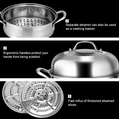 4-Tier Steamer for Cooking 11 Inch Stainless Steel Steamer Pot