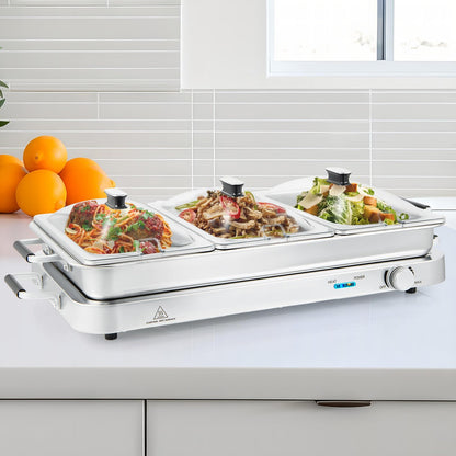 ARLIME Food Warmer Buffet Server, 450W Stainless Steel Electric Warming Tray