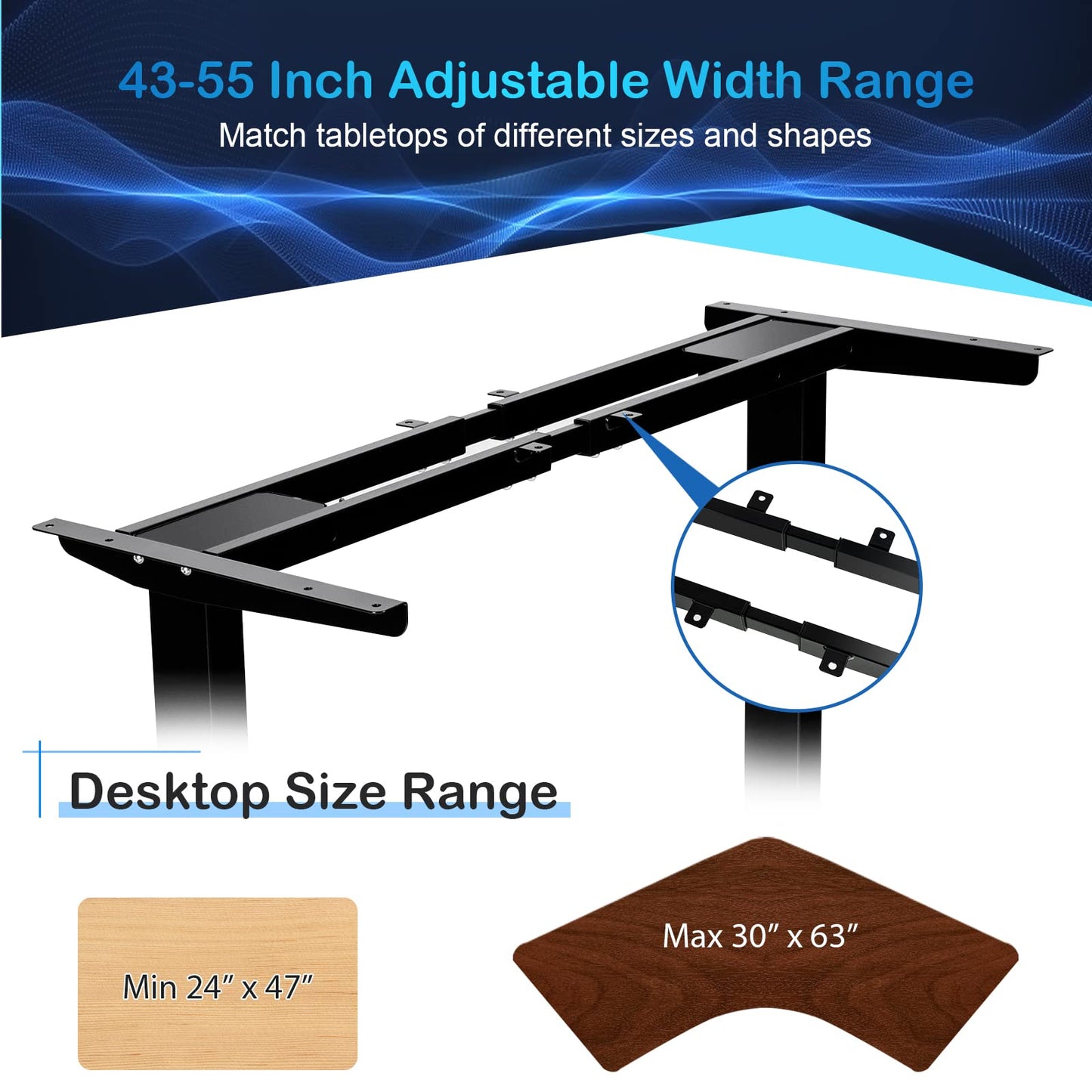 Dual Motor L Shaped Standing Desk with Hook & Cable Tray