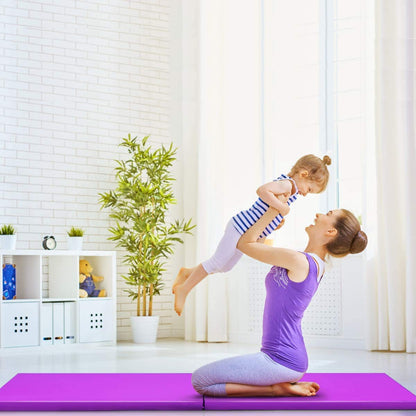 ARLIME 2" Thick Exercise Mat, 2-Fold Folding Gymnastics Mat with Carrying Handles