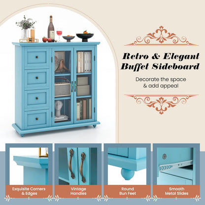 Kitchen Storage Cabinet with 4 Drawers for Entryway