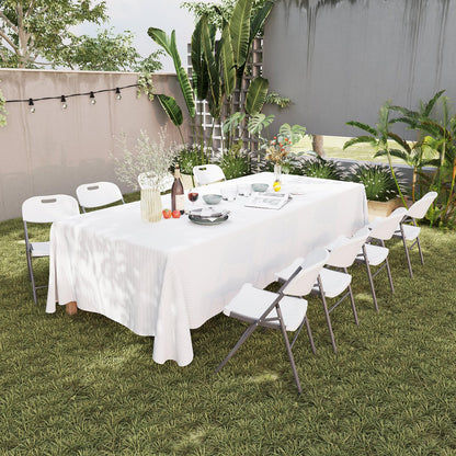 Stackable Plastic Folding Chairs w/Waterproof Seat 350 LBS Capacity Heavy-Duty Metal Frame