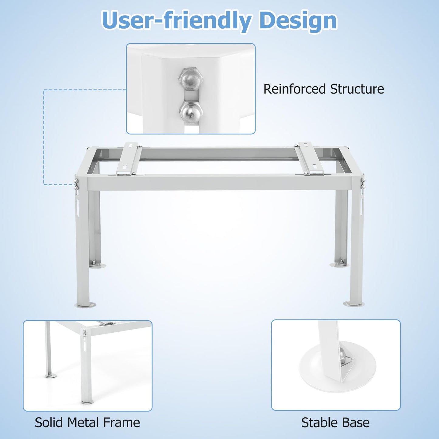 ARLIME Mini Split Stand, Outdoor AC Unit Bracket with Adjustable Height