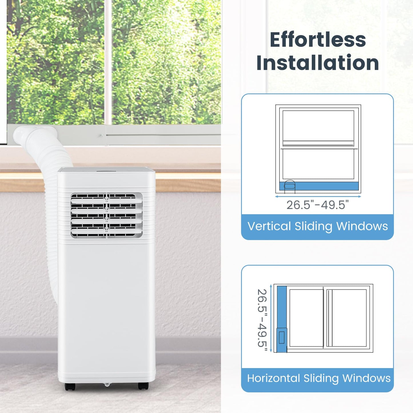 Portable Air Conditioner, 3-in-1 AC Unit w/Dehumidifier & Fan