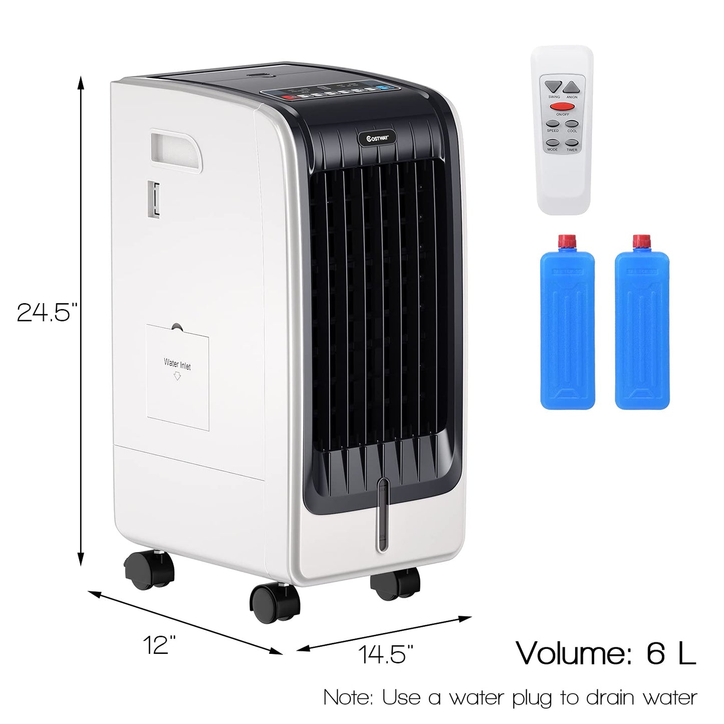 ARLIME Evaporative Air Cooler, Cooler Fan for Bedroom with Cold Air, 3 IN 1 Cooling Fan with Remote Control