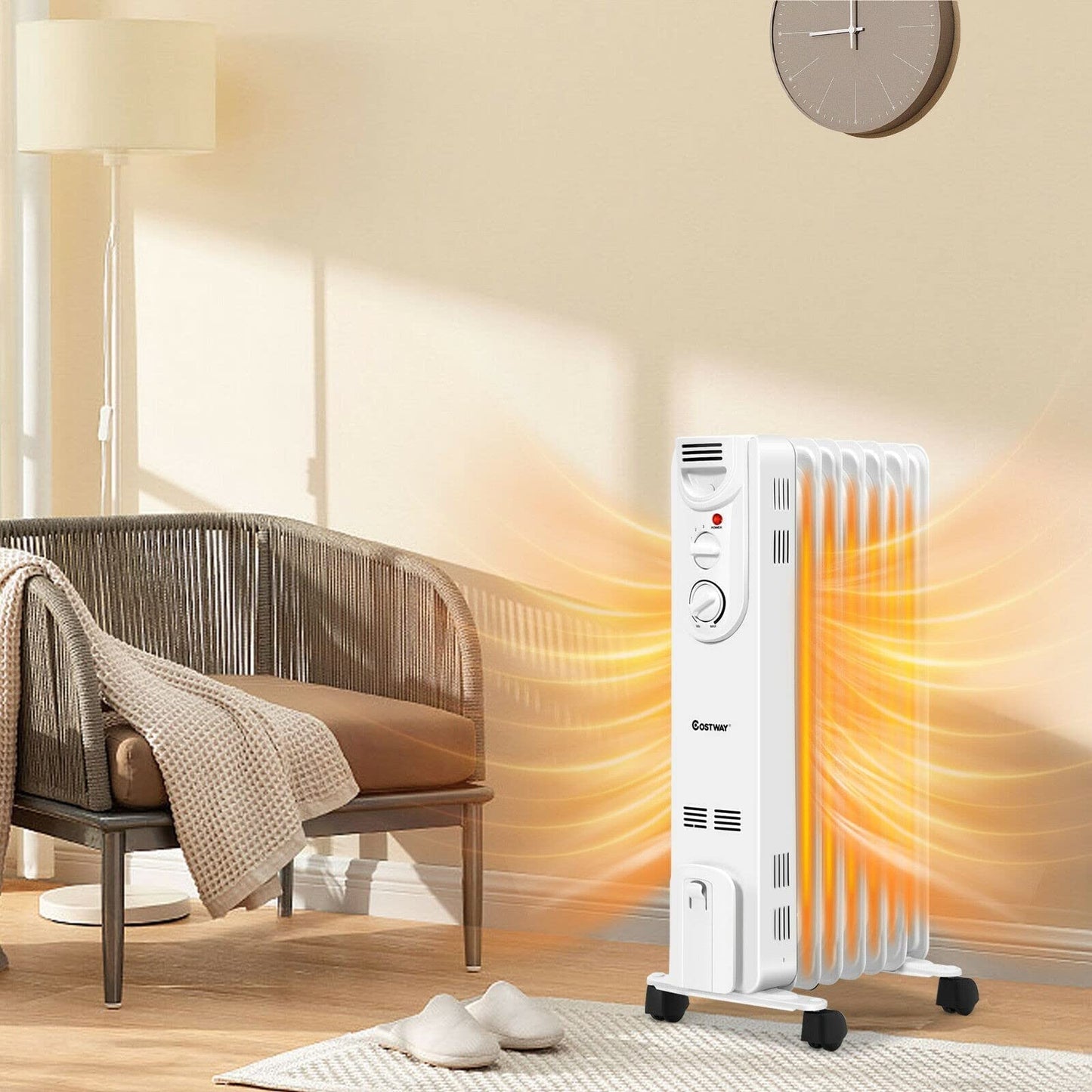 ARLIME Electric 1500W Oil Filled Radiator Heater, Portable Radiant Space Heater