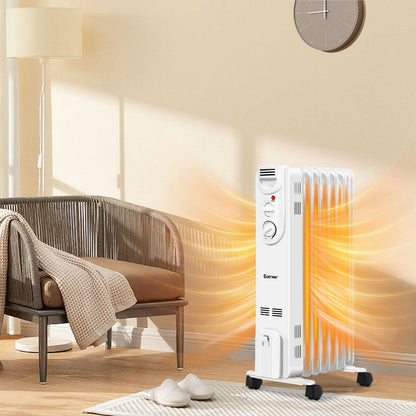 ARLIME Electric 1500W Oil Filled Radiator Heater, Portable Radiant Space Heater