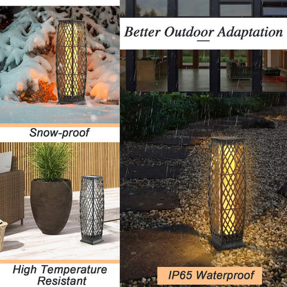 ARLIME 2 Pieces Outdoor Solar Powered Floor Lamps