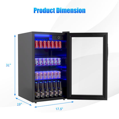 Beverage Refrigerator 120 Can Beverage Cooler with LED Light