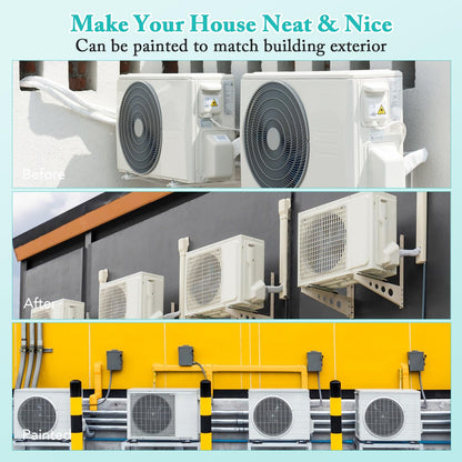 ARLIME 4" Mini Split Line Set Cover, PVC Decorative Paintable Line Set Cover Kit