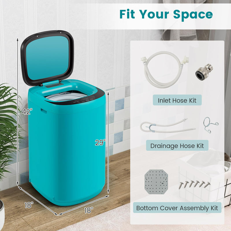 7.7 Lbs Portable Washing Machine, 0.78 Cu.ft Full Automatic Laundry Machine with 10 Preset Programs