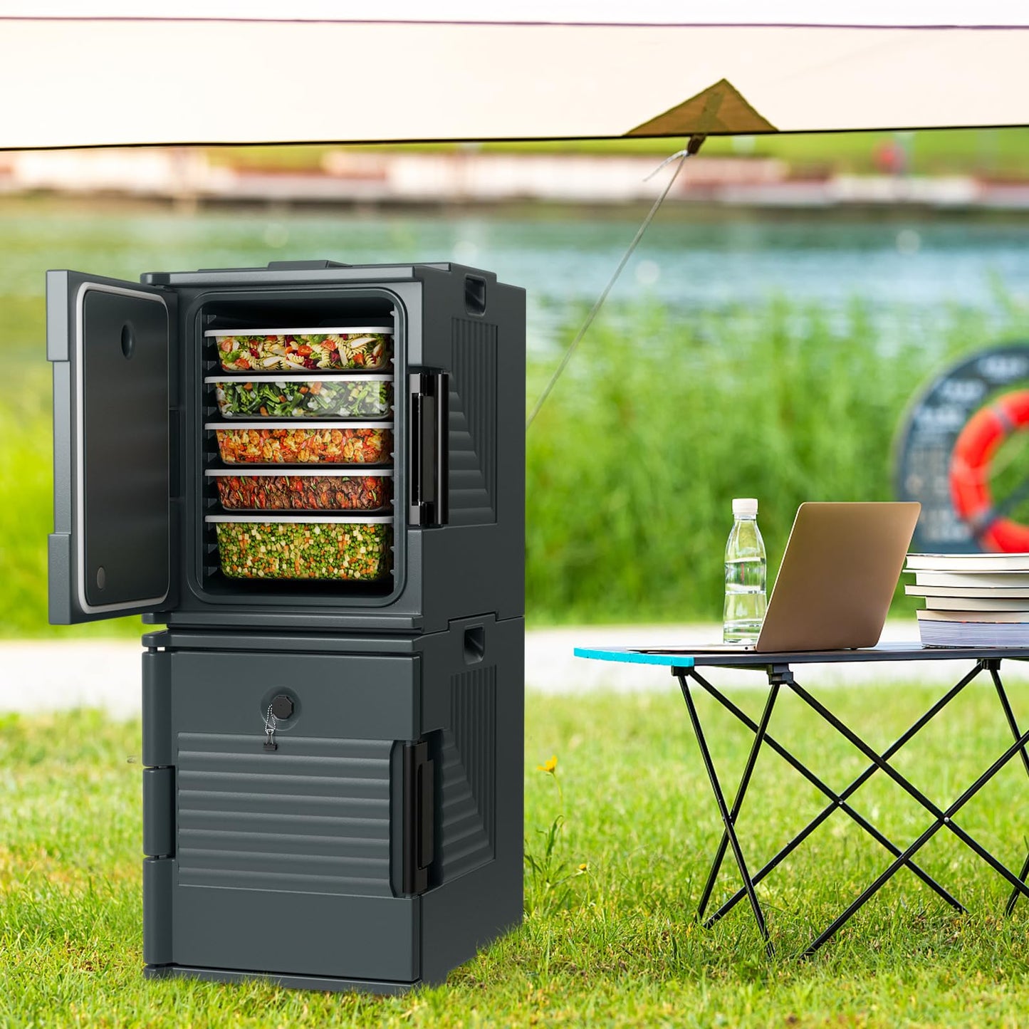 95 Qt Hot Box Catering for 6 Full Size Pan for Family Gathering