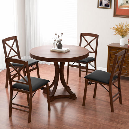 Upholstered Wooden Dining Room Chairs with X Shaped Back