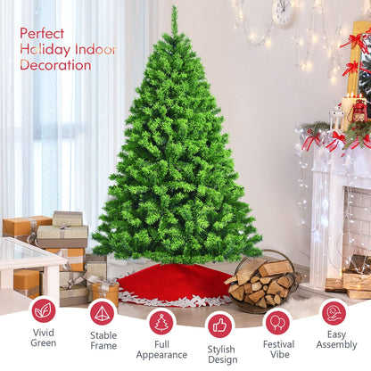 6.5Ft Artificial Christmas Tree Realistic Snow Flocked Hinged Pine Tree with Solid Metal Stand