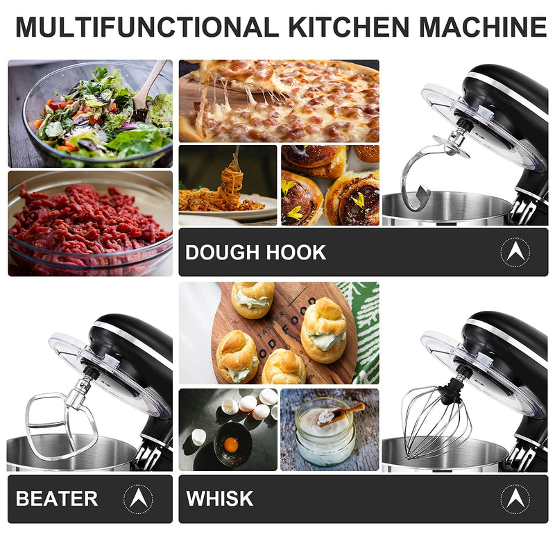 ARLIME Stand Mixer, 660W 6-Speed Tilt-Head Food Stand Mixers with 6.5 Qt. Stainless Steel Bowl