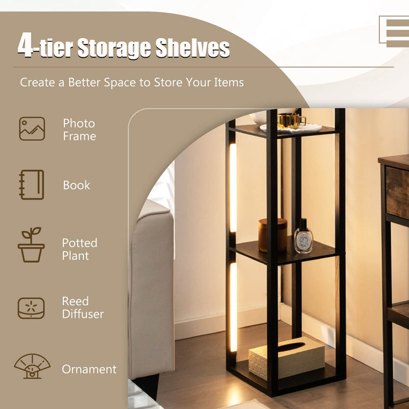 ARLIME Floor Lamp with Shelves, 64 Inches Modern Shelf Floor Lamp