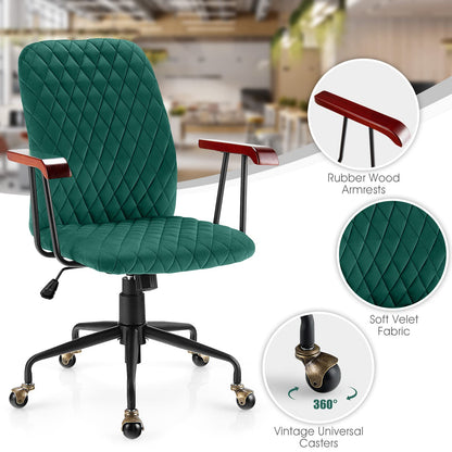 Ergonomic Home Office Chair Upholstered Velvet Leisure Office Chair