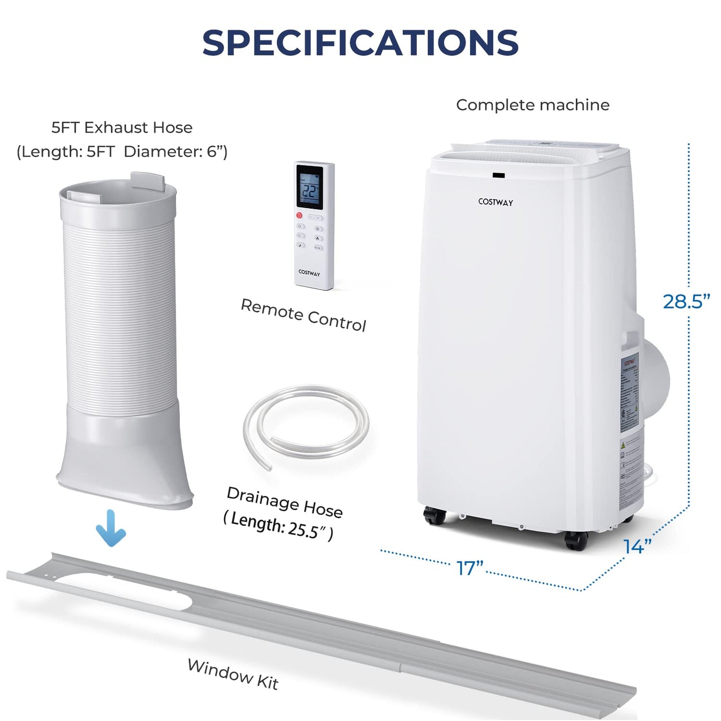ARLIME Portable AC Air Conditioner 9000 BTU/ 12000BTU, AC Units for Rooms 3-in-1 with Fan & Dehumidifier