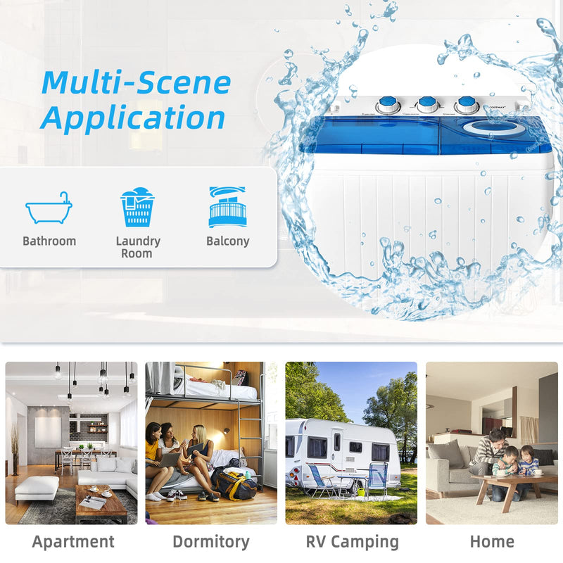 ARLIME Portable Washing Machine, 26 lbs Washer and Spinner Combo with Drain Pump