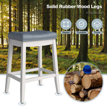 Bar Stools Set of 2/4 24-Inch Height Backless Counter Stool