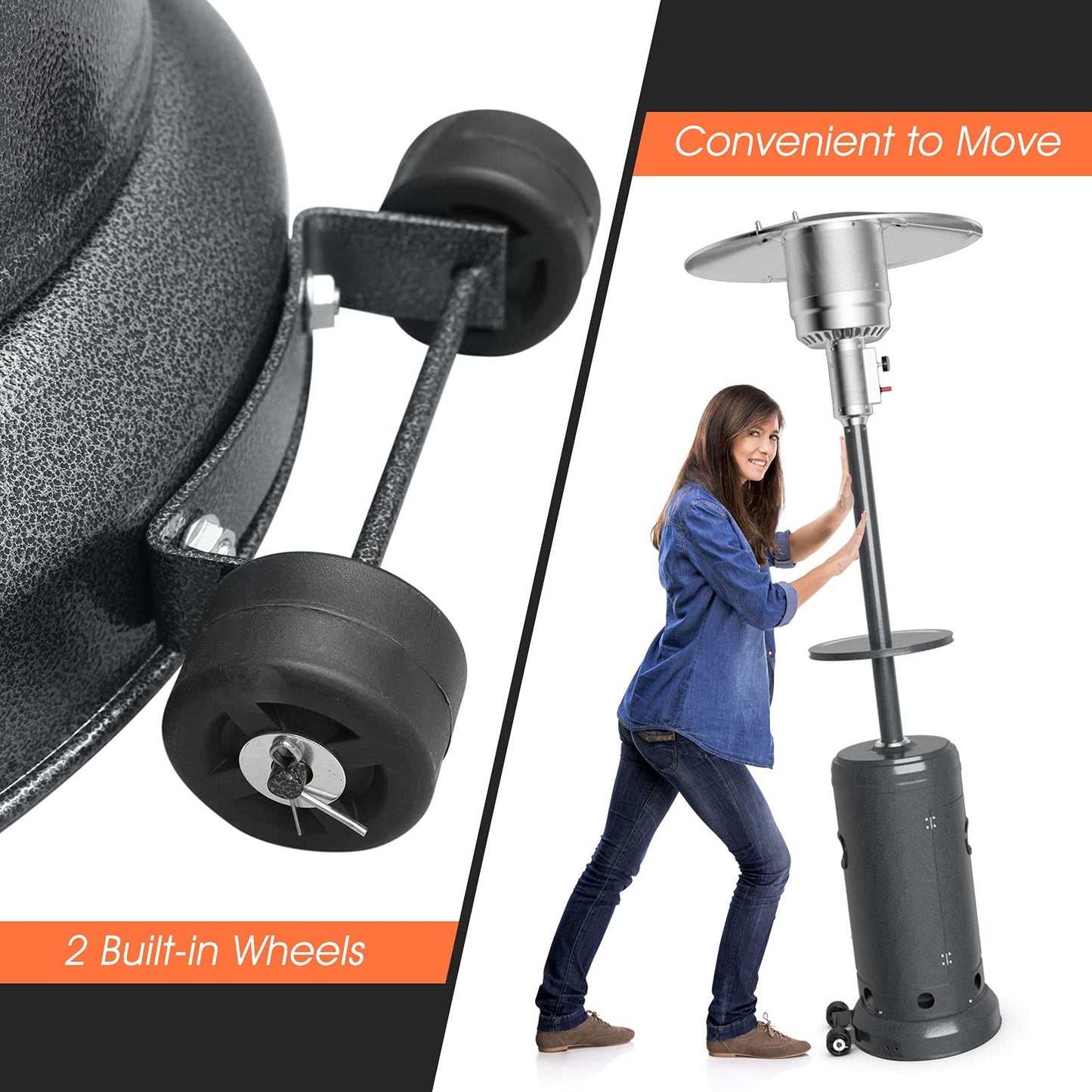 48000 BTU Propane Heater with Drink Shelf Tabletop