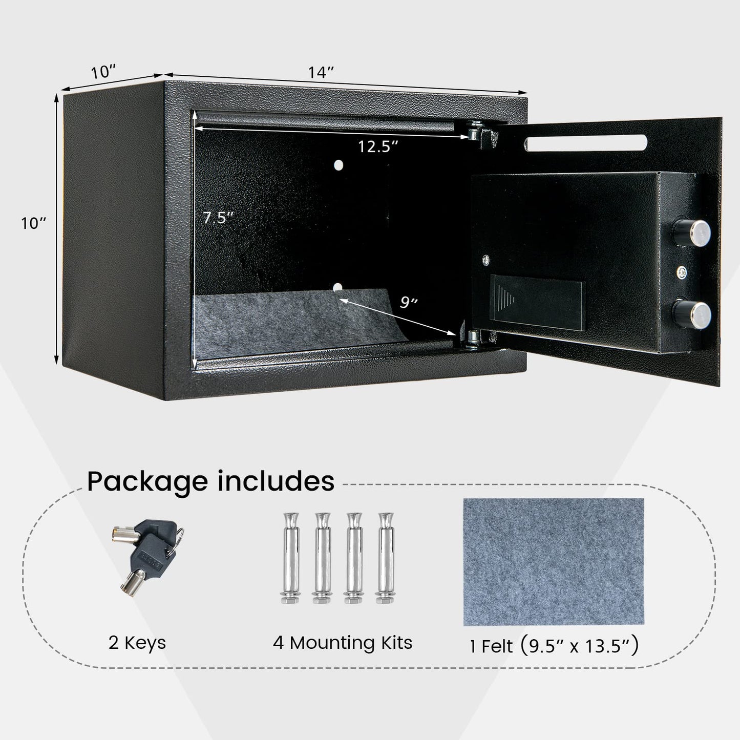 14-inch Electronic Depository Safe Box with Drop Slot