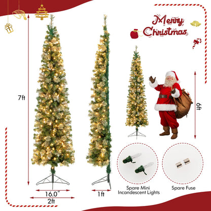 7FT Prelit Half Christmas Tree with 403 Branch Tips & 150 Lights