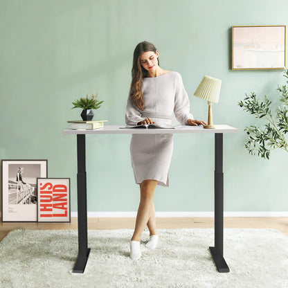 48" x 24" Manual Sit to Stand Desk with Headphone Hook & Cable Tray