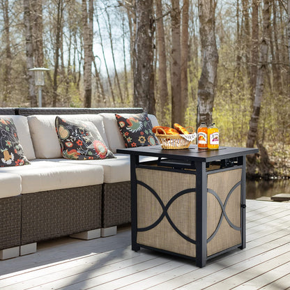 40000 BTU Square Gas Fire Pit Table with Lid