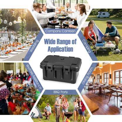 Insulated Food Pan Carrier 31 Qt Catering Hot Box w/ 3 Food-Grade Pans