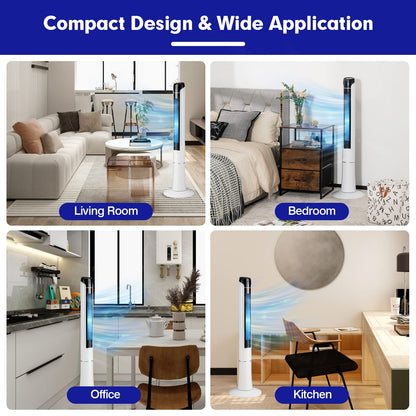 ARLIME Tower Fan with Remote Control Portable 47.5-Inch Standing Floor Fan with 80˚ Oscillating