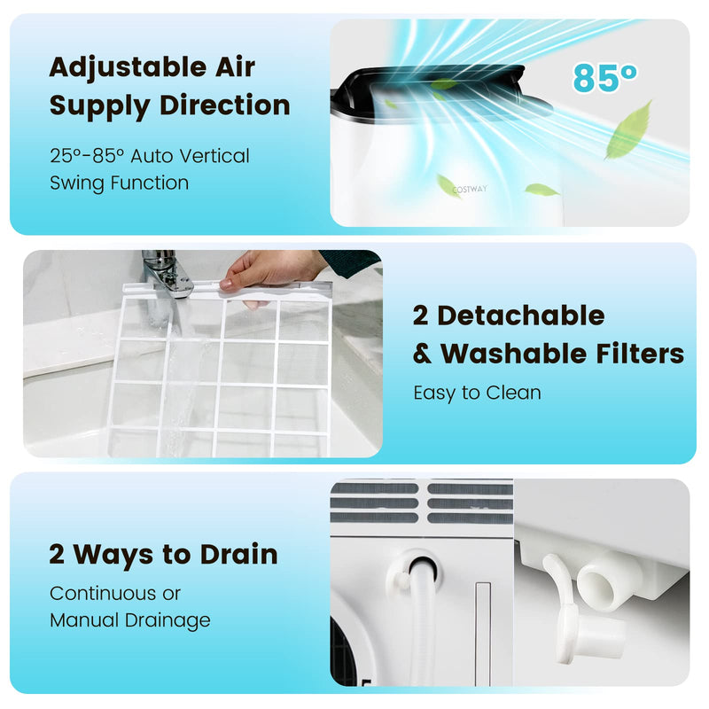 13,000 BTU Portable Air Conditioner, Smart WiFi Enabled AC with App & Voice Control