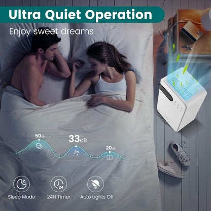 Dehumidifier for Basement, 32 Pints Dehumidifier with Sleep Mode, 24H Timer, 3-Color LED Indicator Light