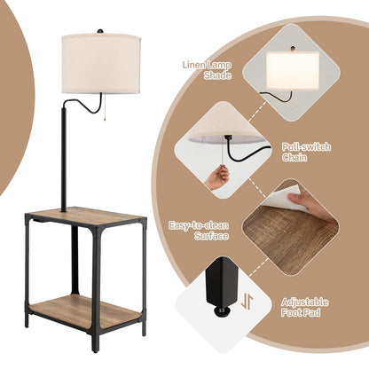 ARLIME Floor Lamp with End Table and USB Charging Ports