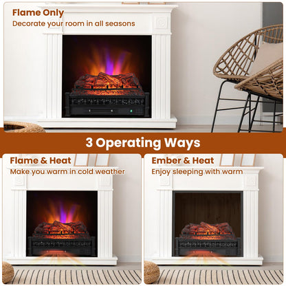 26 Inch Electric Fireplace Log Set Heater, Fireplace Insert Log Heater with Remote Control