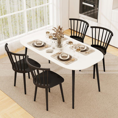 Windsor Dining Chairs Set of 2/4 with Spindle Back and Contoured Seat for Home