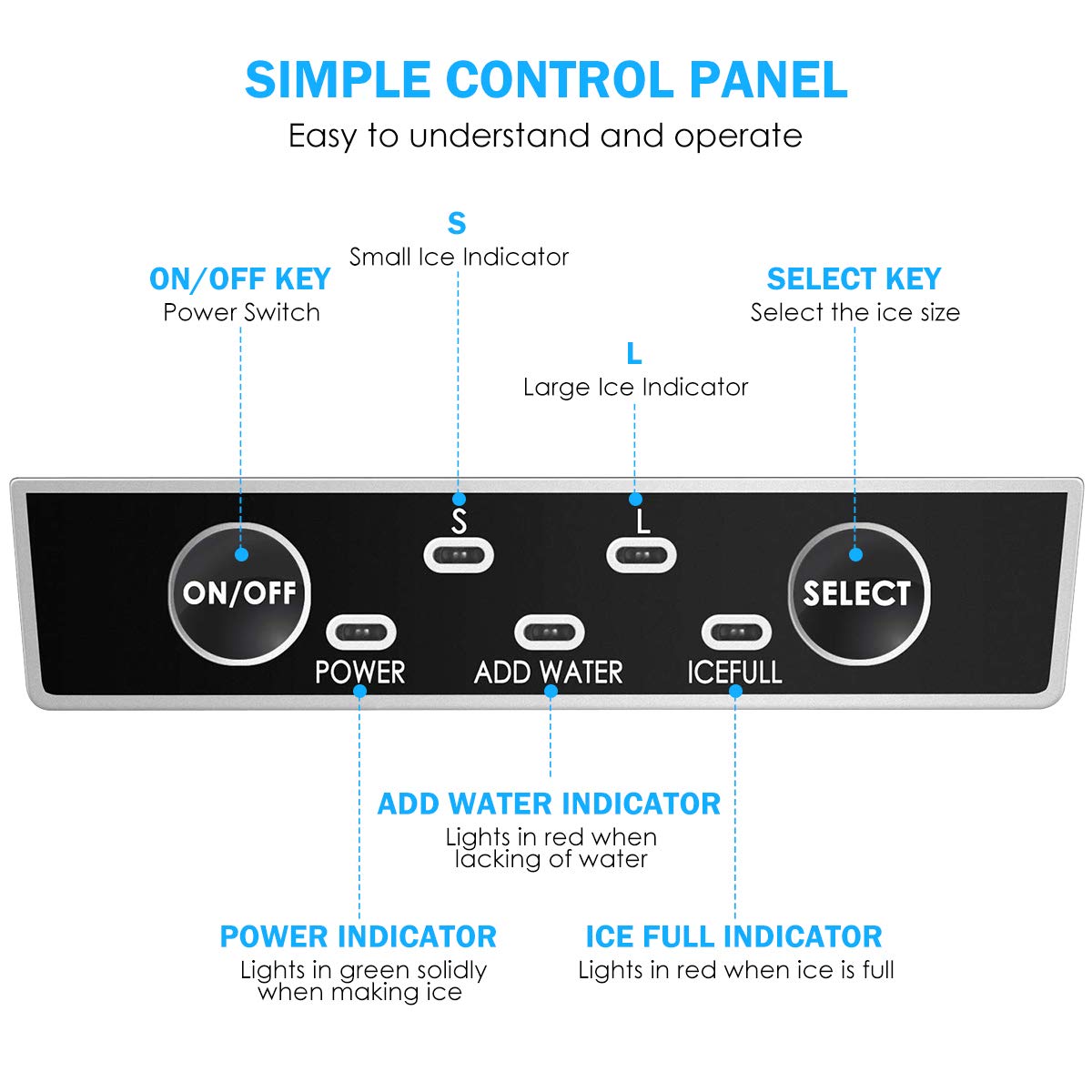Countertop Ice Maker with Ice Scoop and Basket