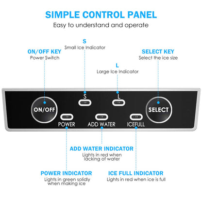 Countertop Ice Maker with Ice Scoop and Basket