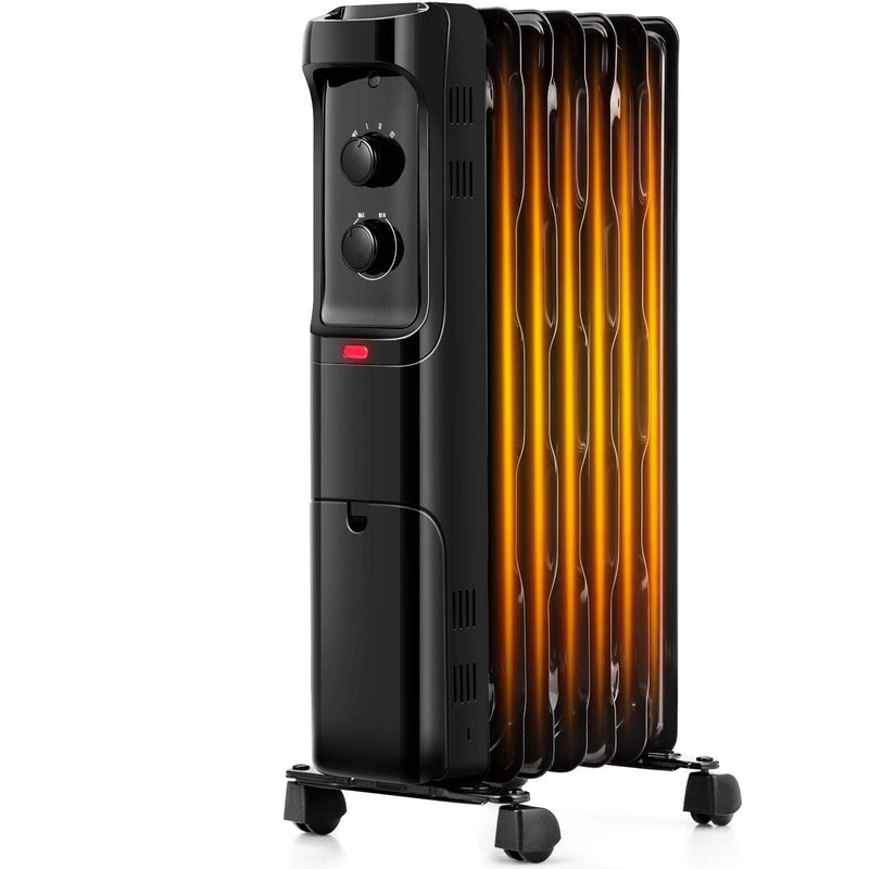 1500W Oil Filled Radiator Heater, Electric Space Heater with 3 Heating Modes, Adjustable Thermostat