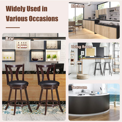 360-Degree Swivel Stools with Leather Padded Seat