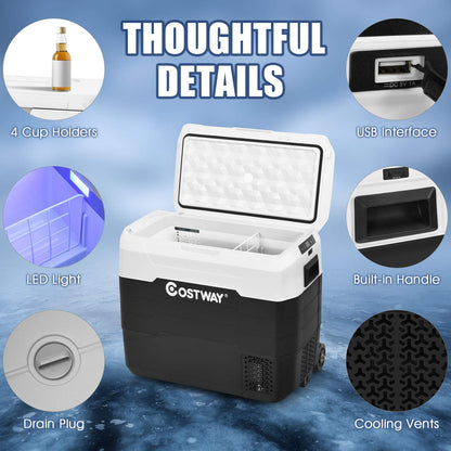 53 Quarts Car Refrigerator Portable | 2-in-1 RV Fridge for Camping Vehicle