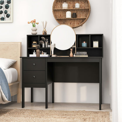 Writing Desk with USB Charging Ports & Power Outlets 48" Computer Desk with Drawers & 5-Cubby Hutch