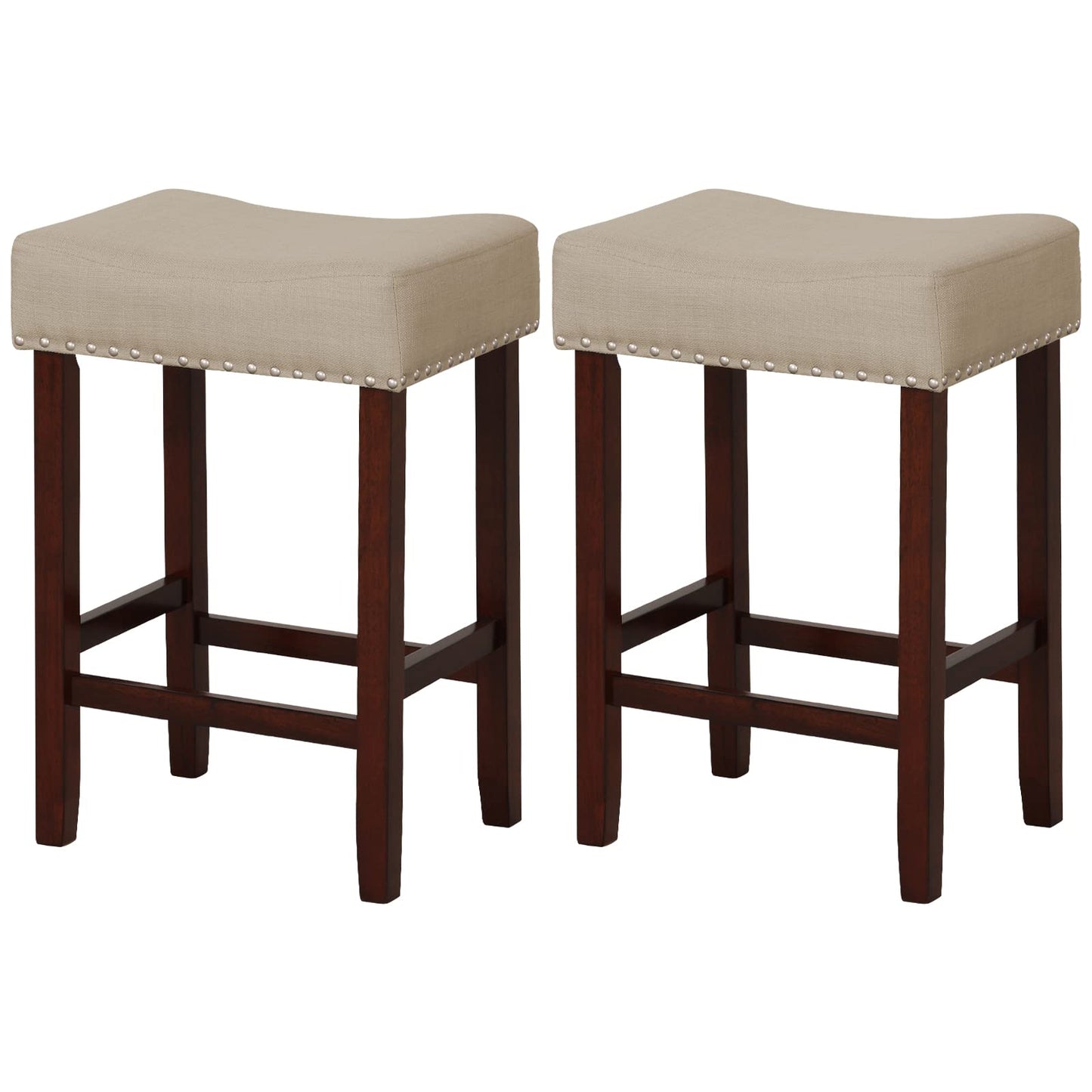 25-inch Counter Height Bar Stools Set of 2/4 Backless Vanity Chair for Makeup