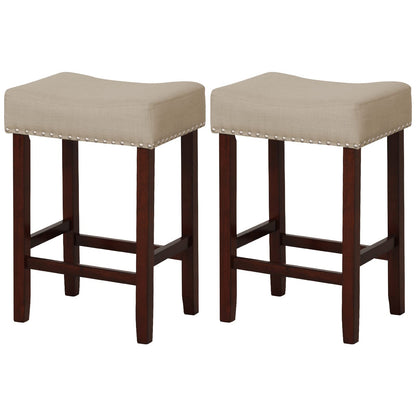 25-inch Counter Height Bar Stools Set of 2/4 Backless Vanity Chair for Makeup