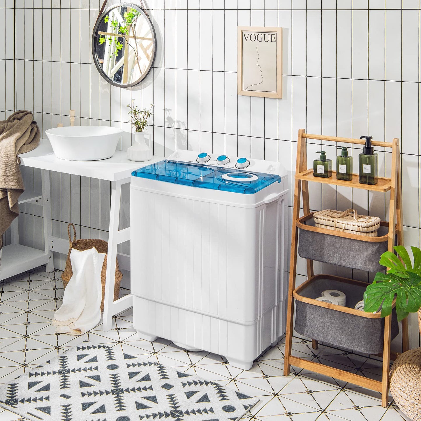 ARLIME Portable Washing Machine, 26 lbs Washer and Spinner Combo with Drain Pump