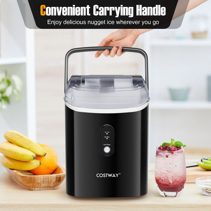 ARLIME Nugget Countertop Ice Maker with Handle Ready in 6 Mins 34 lbs/24H