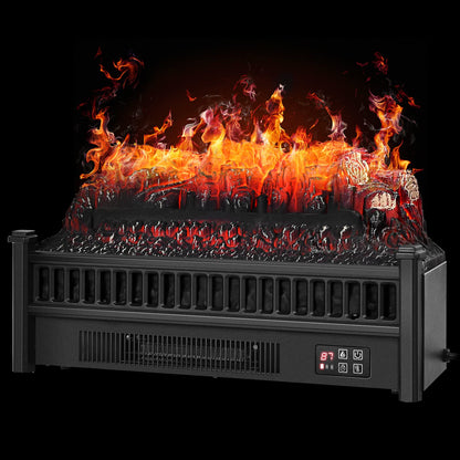 ARLIME 23" Electric Fireplace Log Set Heater, Portable Realistic Ember Bed Fireplace Insert w/Adjustable Flame Brightness & Temperature