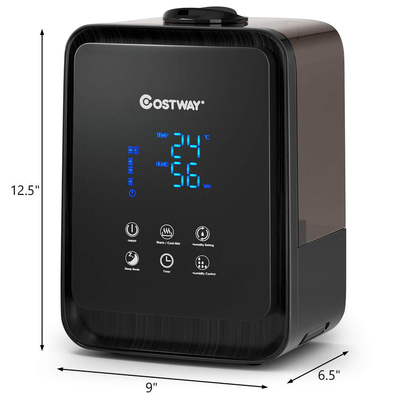Ultrasonic Air Humidifier, 4.5L/1.2 Gallon, Warm and Cool Mist Humidifier, Whisper-quiet Operation (Black)
