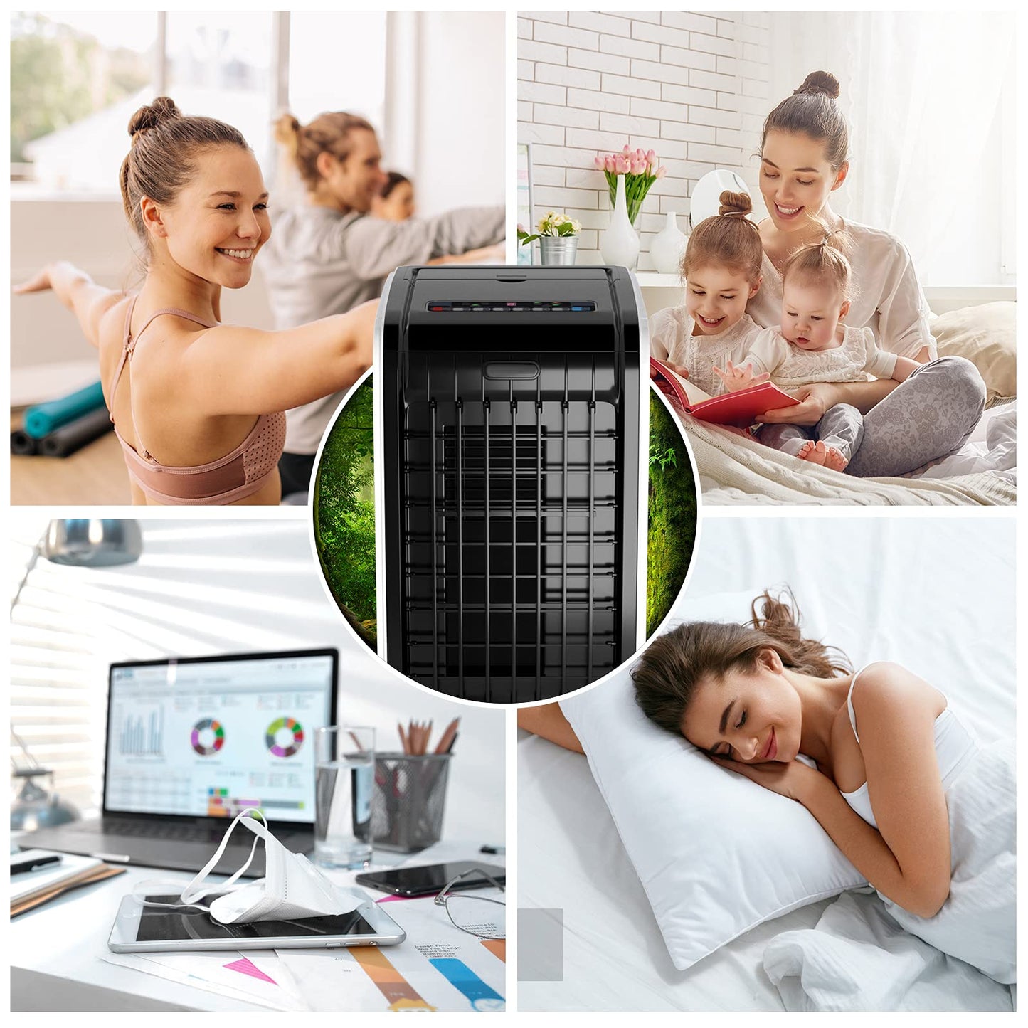 ARLIME Evaporative Air Cooler, Cooler Fan for Bedroom with Cold Air, 3 IN 1 Cooling Fan with Remote Control