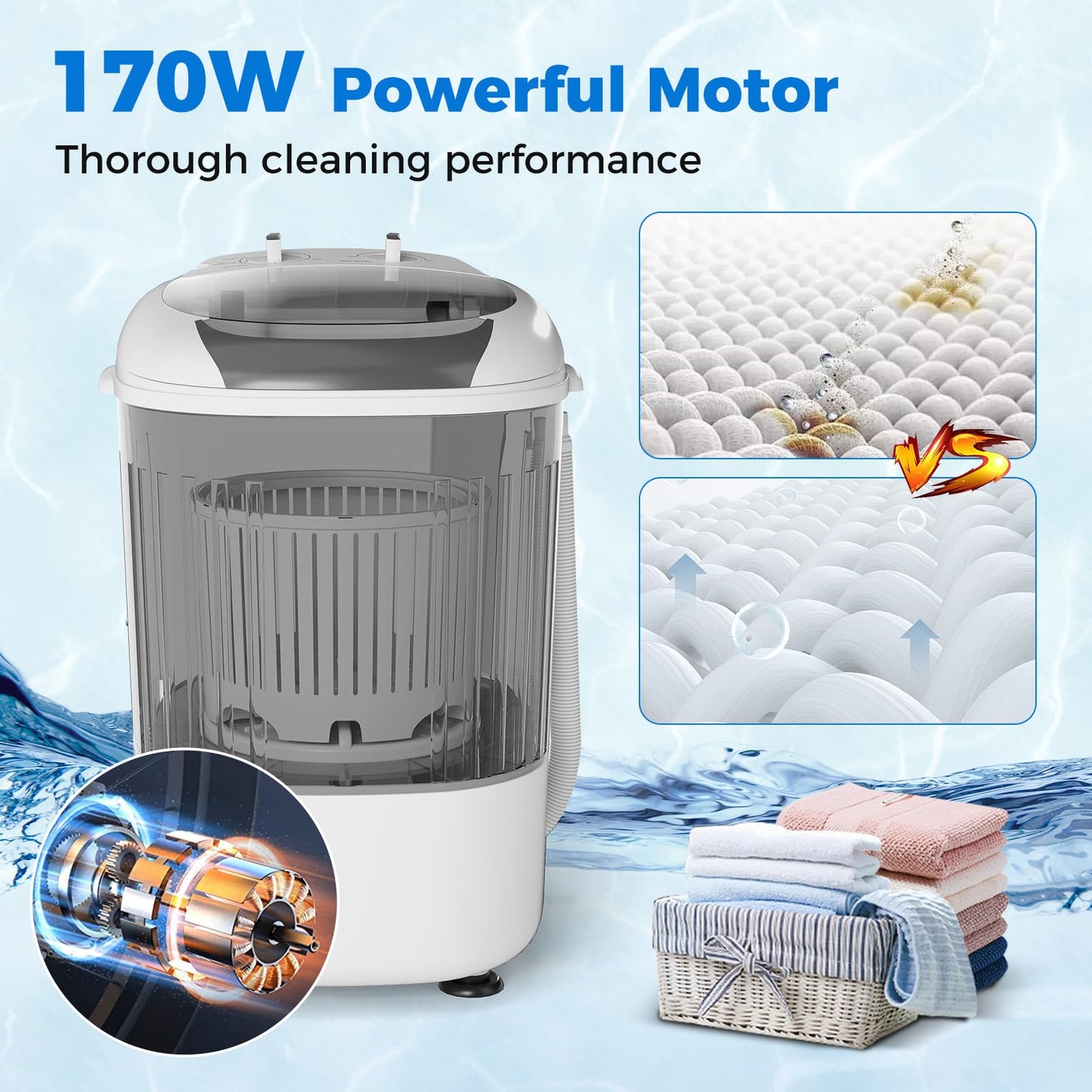 Mini Portable Washing Machine for Apartment Dorms RV Home